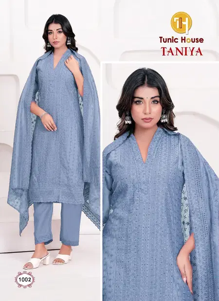 Taniya By Tunic House Chanderi Silk Top With Bottom Dupatta Online Wholesale